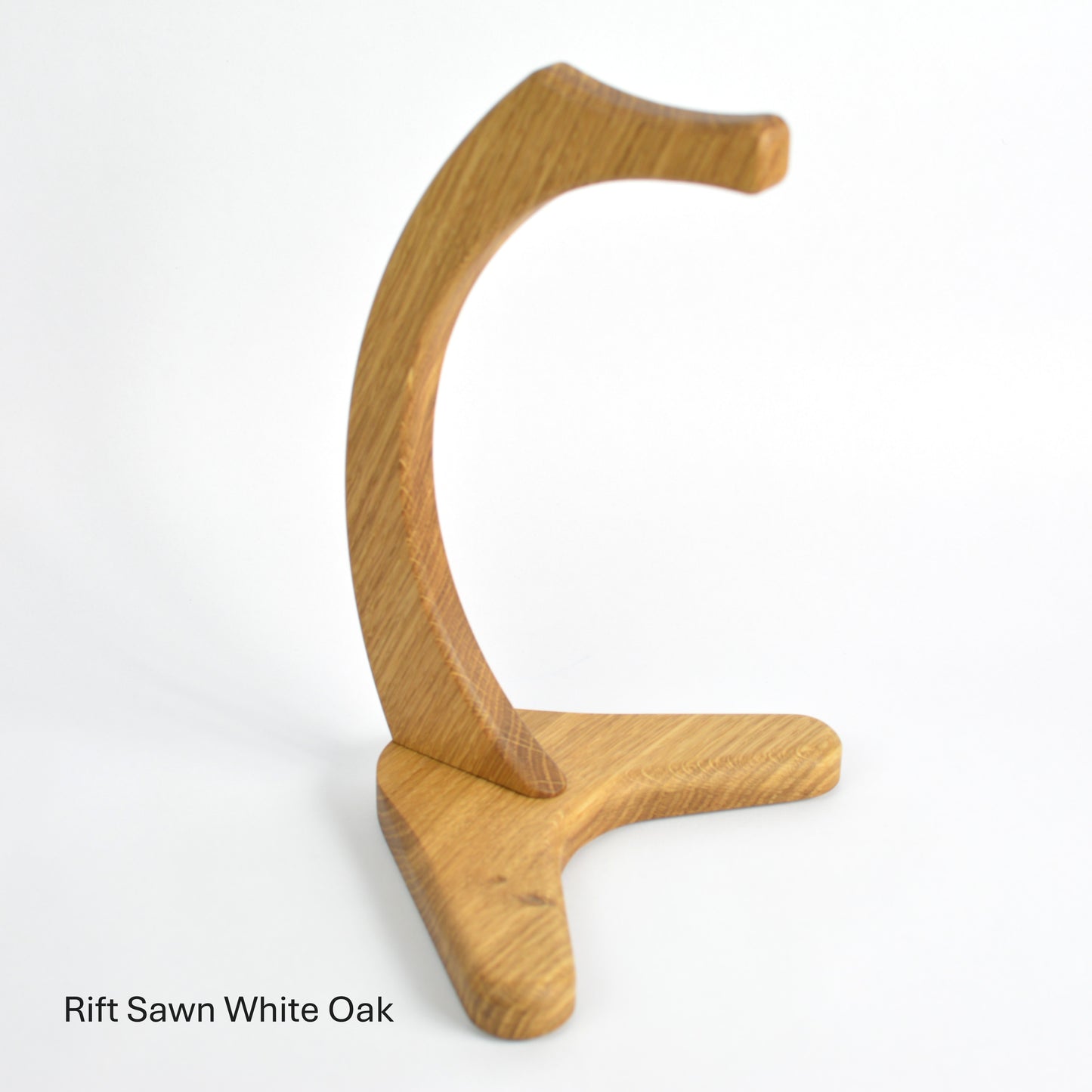 White Oak headset hanger stand on white background