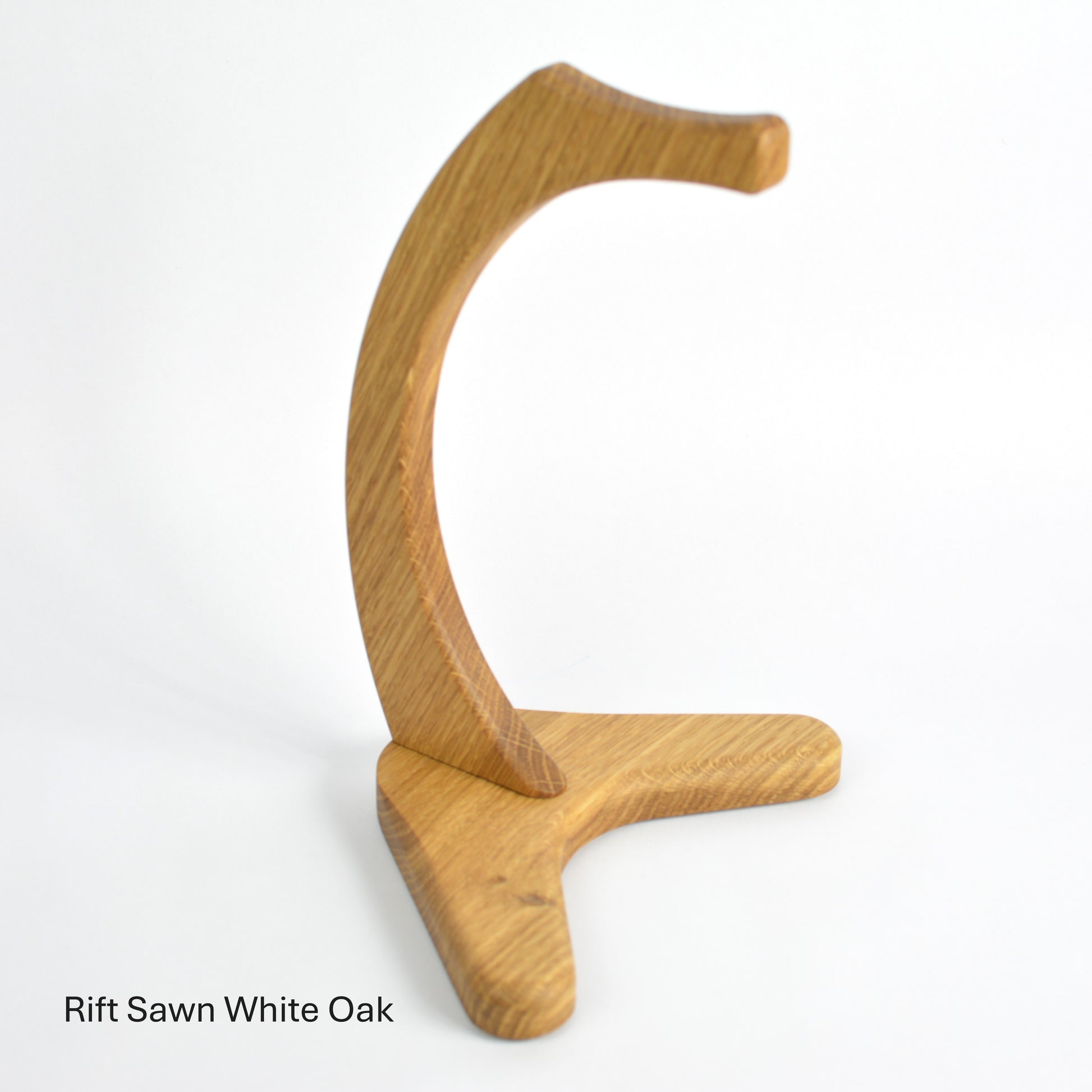 White Oak headset hanger stand on white background