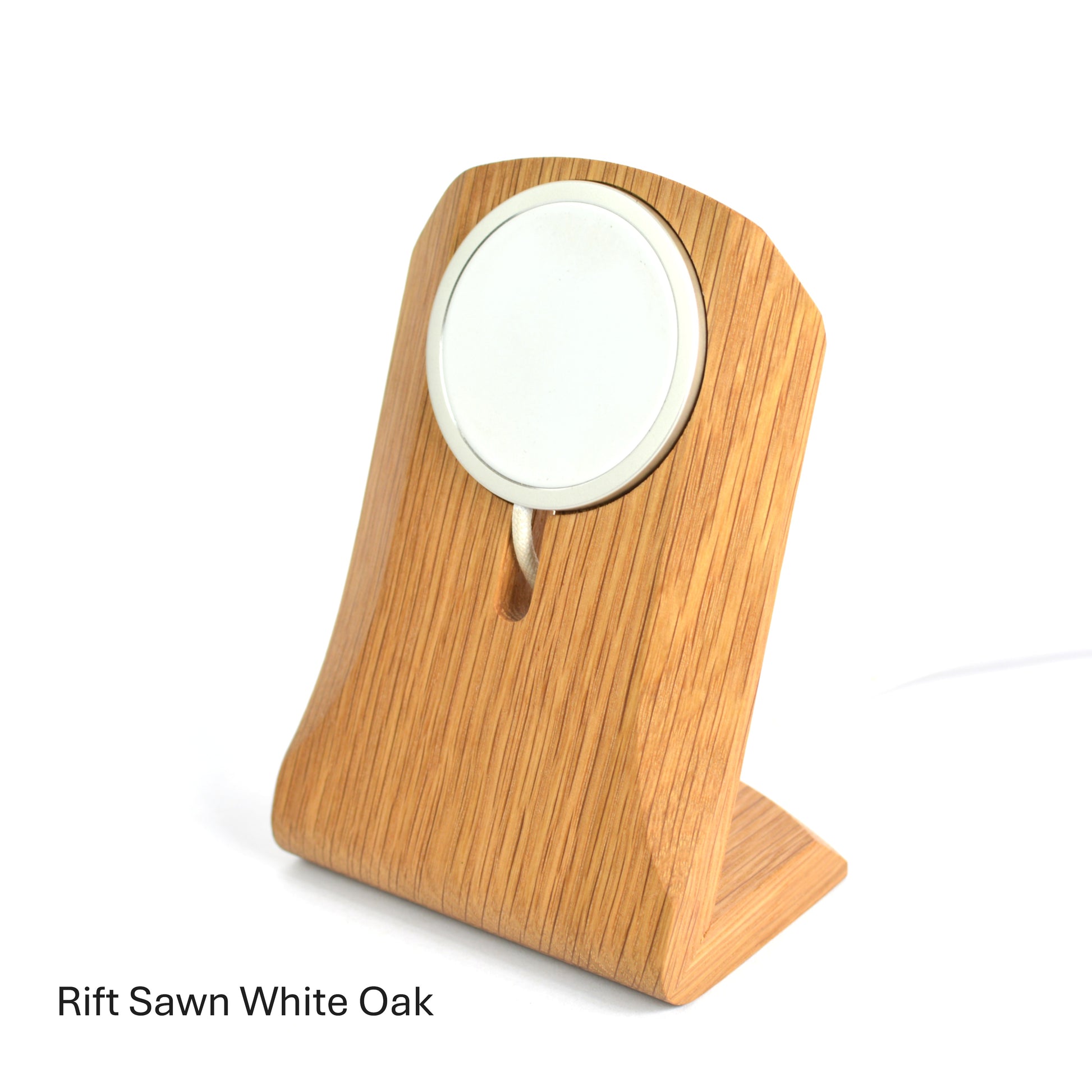 White Oak MagSafe Charger on a white background