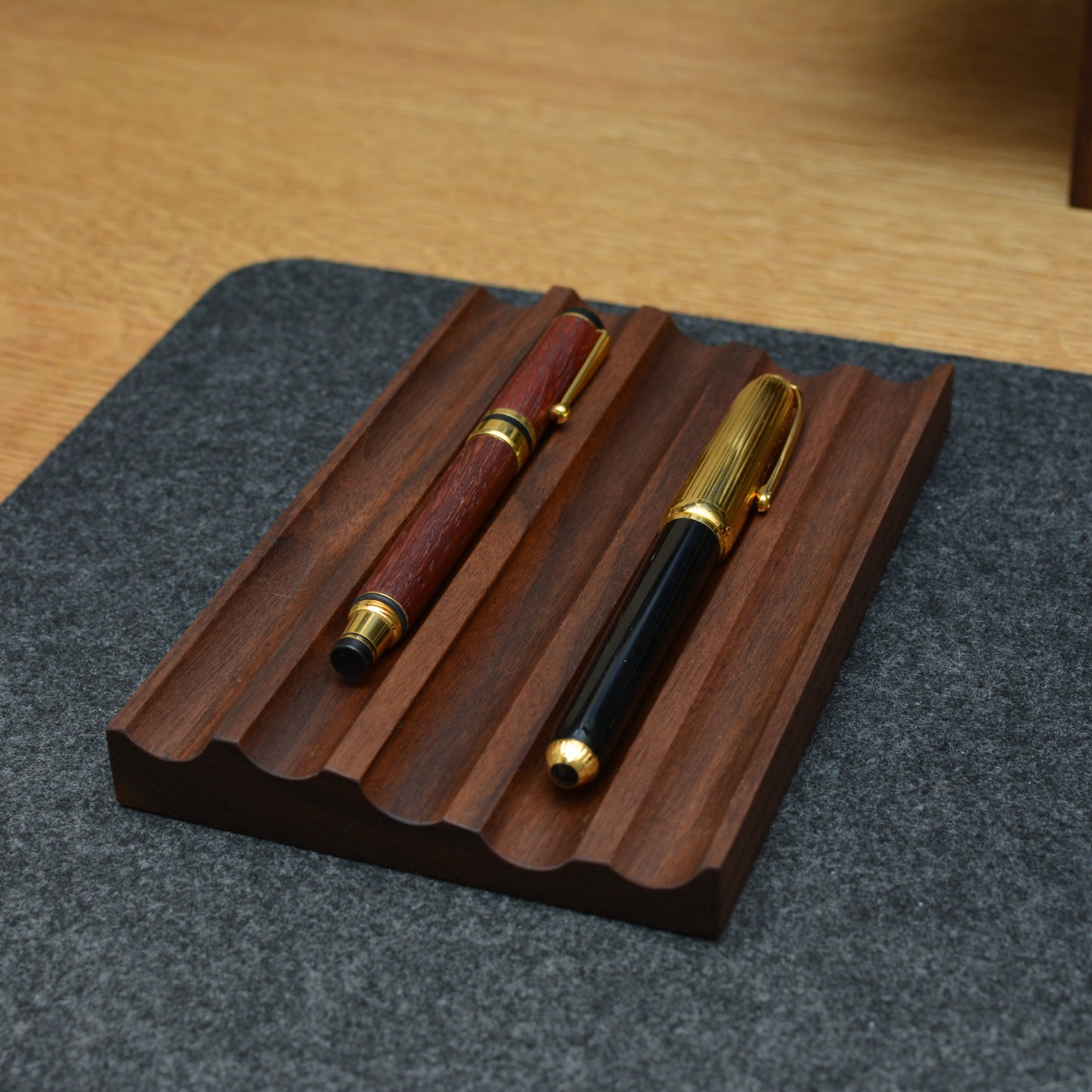 walnut fountain pen tray