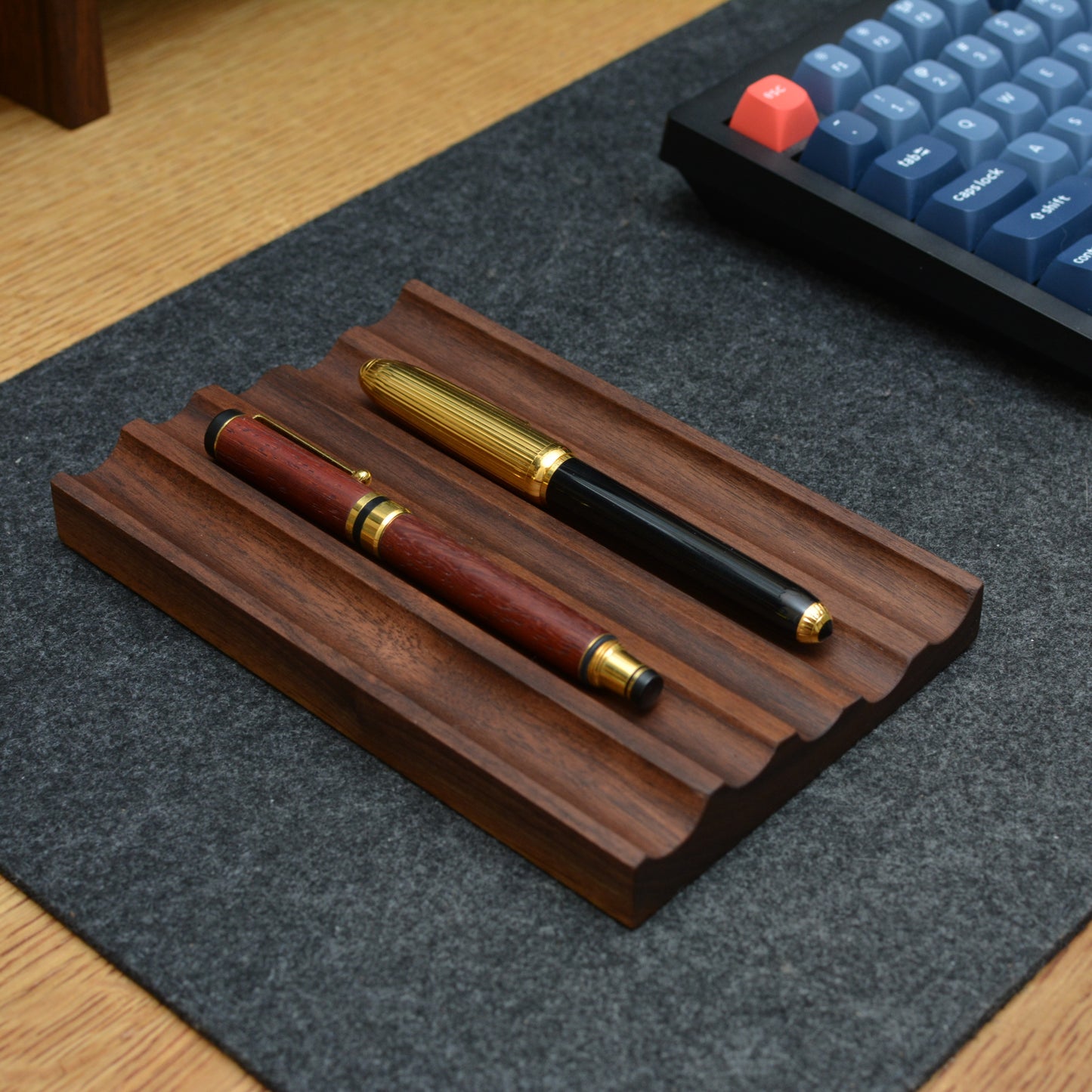 walnut fountain pen tray