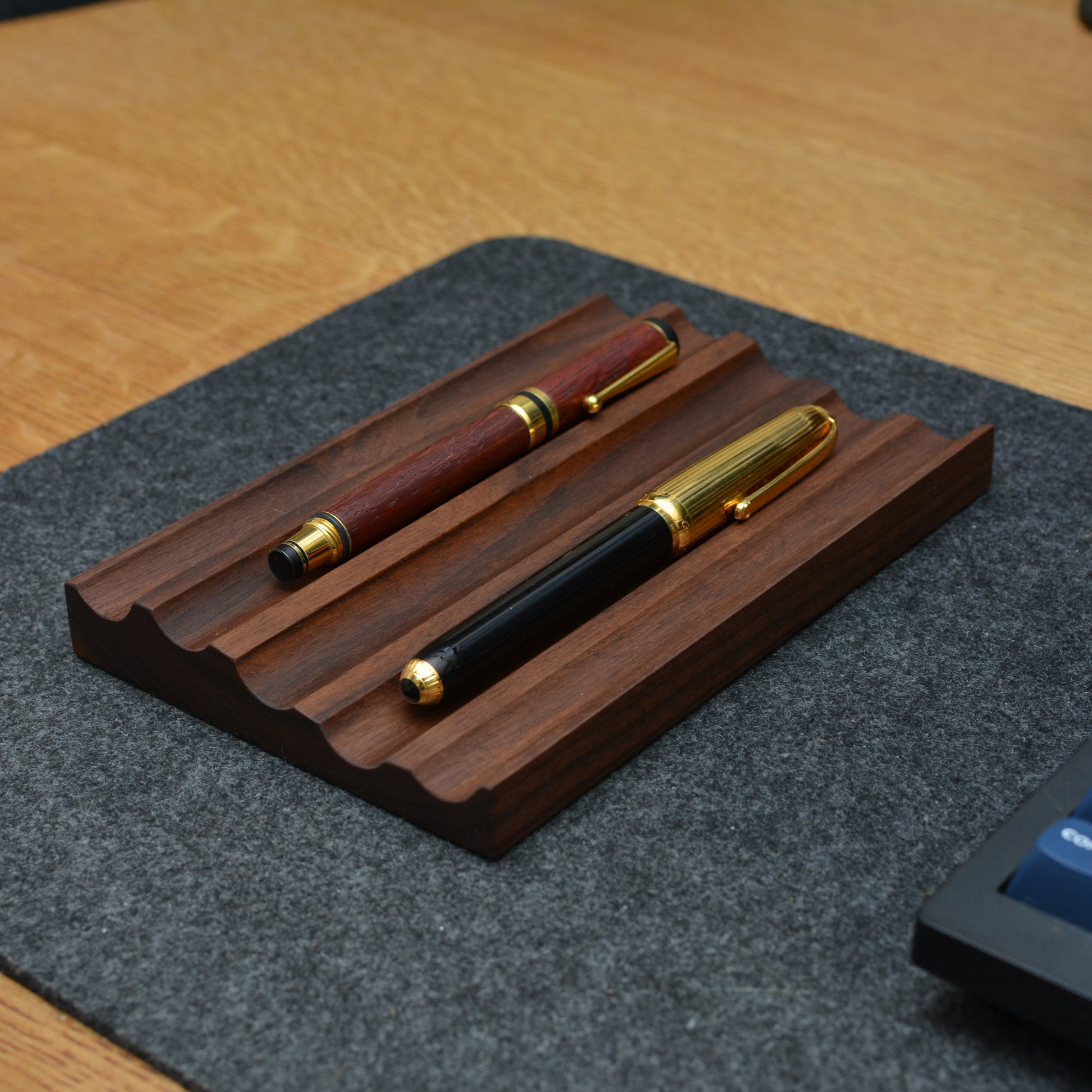 walnut fountain pen tray