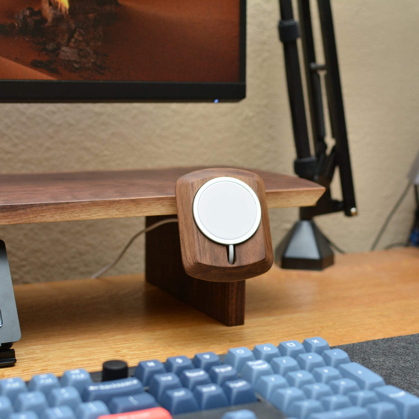 Wood MagSafe Charging Dock for Desk Riser