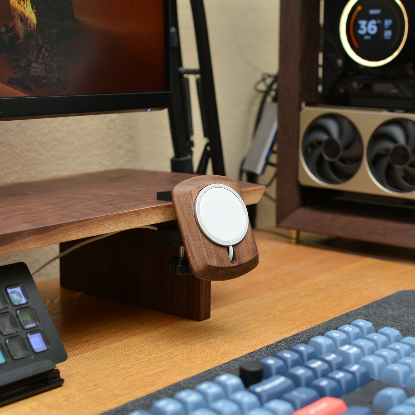 Wood MagSafe Charging Dock for Desk Riser